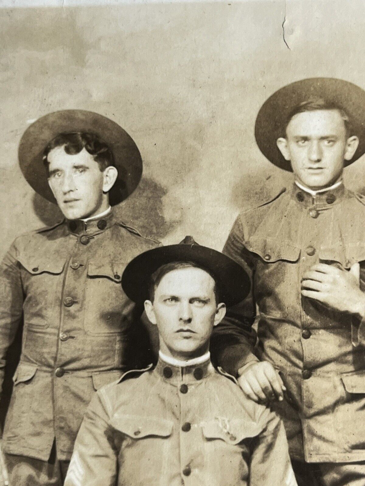 Antique Postcard RPPC Three Young Men Circa 1900s Photobooth
