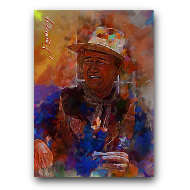 John Wayne #29 Art Card Limited 44/50 Edward Vela Signed (Movies Actor)