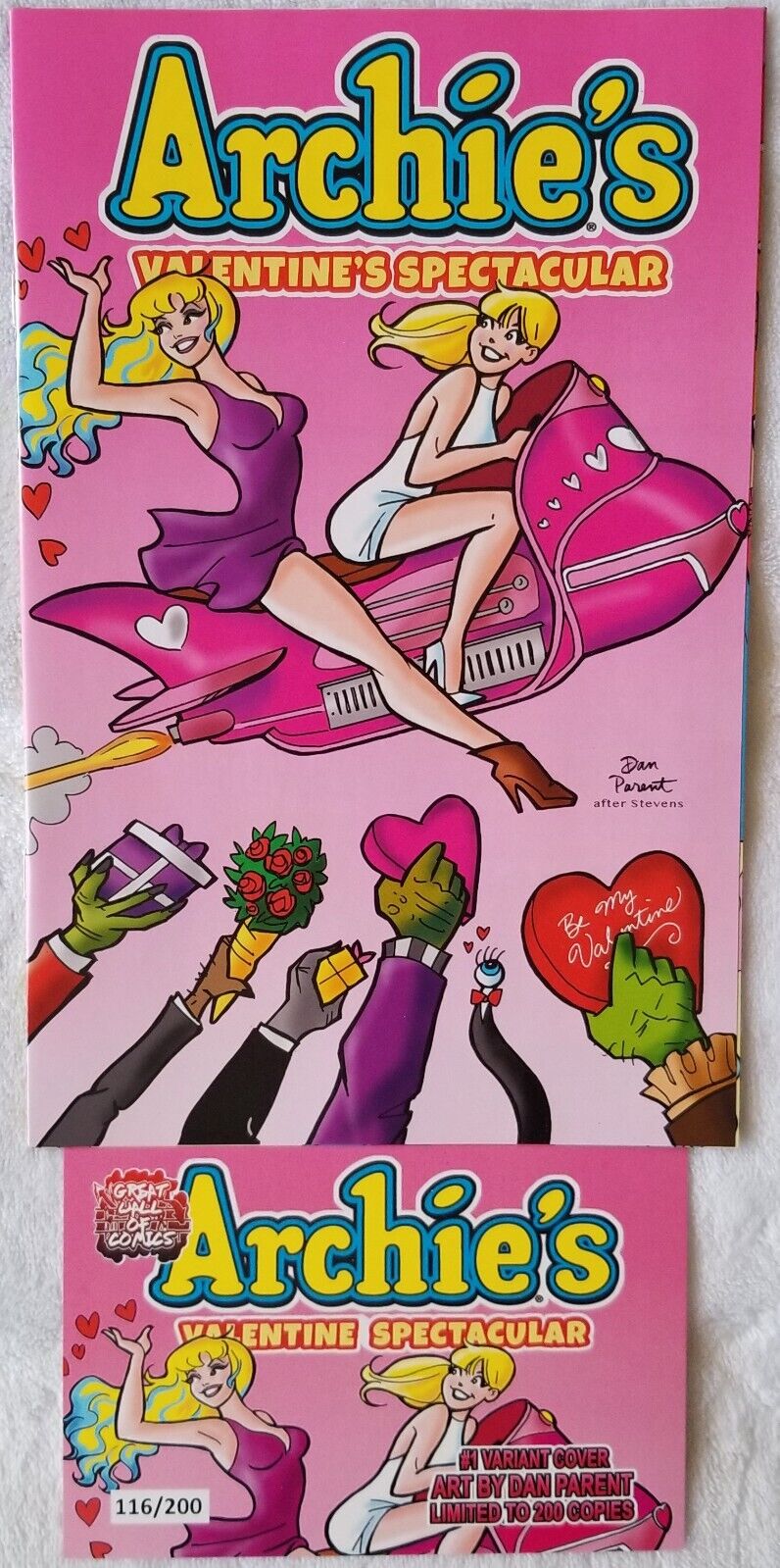 Archie Valentine\'s Spectacular #1 Dan Parent Homage Planet Comics #1 LE 116/200