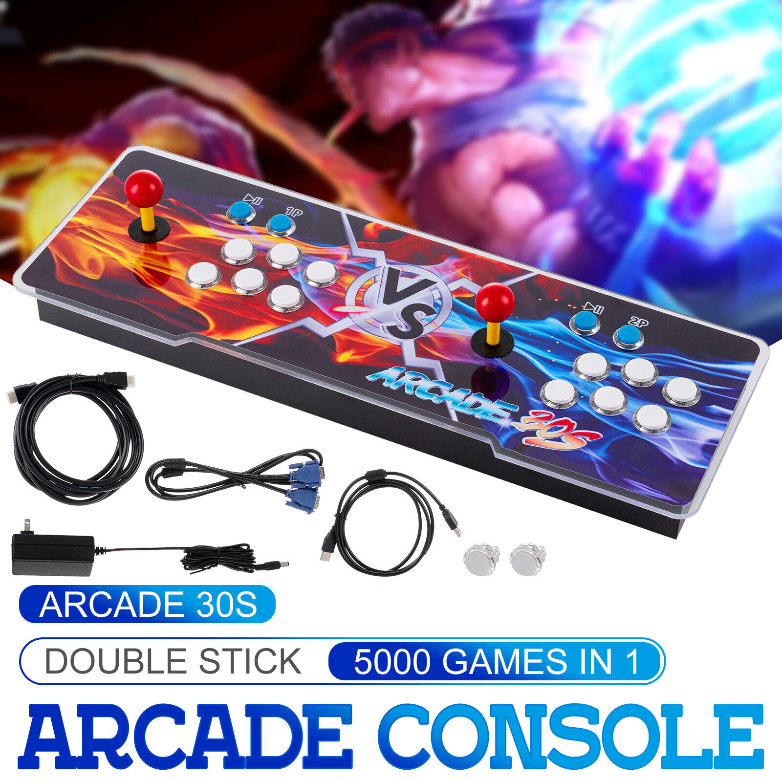 Pandora Box 30s 3D/2D 5000 in 1 Retro Video Games Double Stick Arcade Console