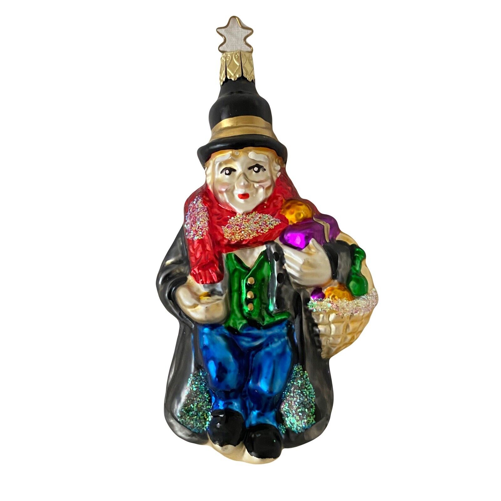 Inge Glas GOOD HEARTED SCROOGE Blown Glass Ornament Old World Christmas 1998 OWC