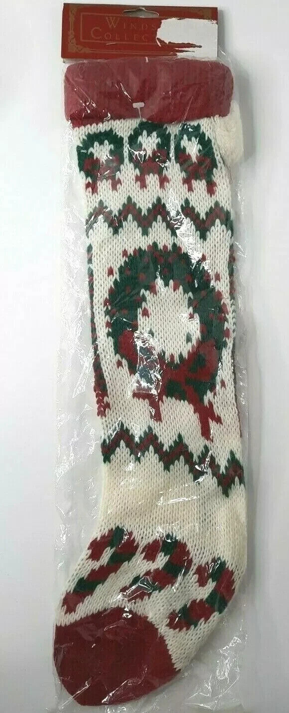 Holiday Windsor Collection Christmas Stocking Fireplace Sock Stocking NOS