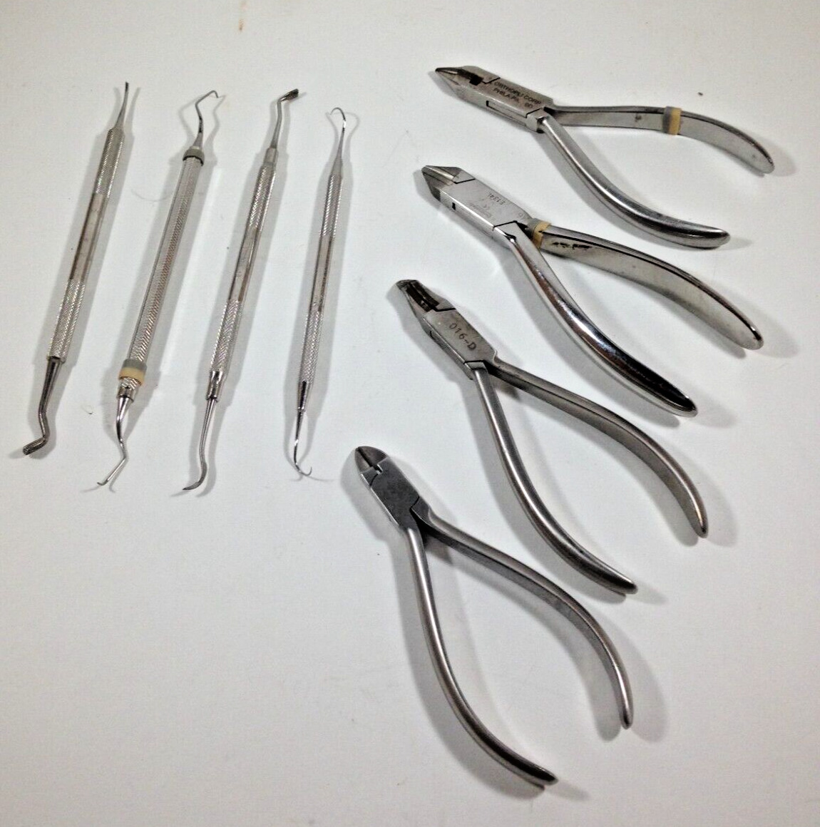 Vintage Dental Hygiene Dentist Tools Pliers Picks Lot of 8