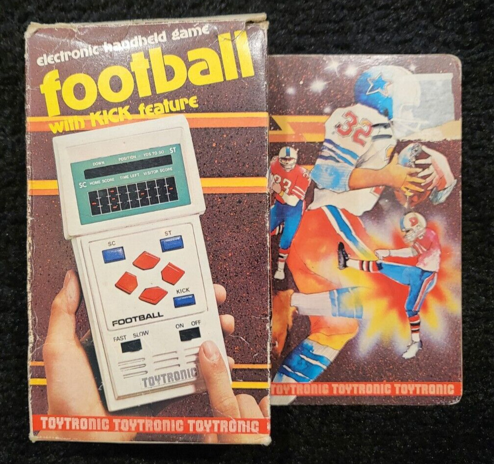 TOYTRONIC FOOTBALL vintage electronic handheld game WORKS RARE Mattel Coleco