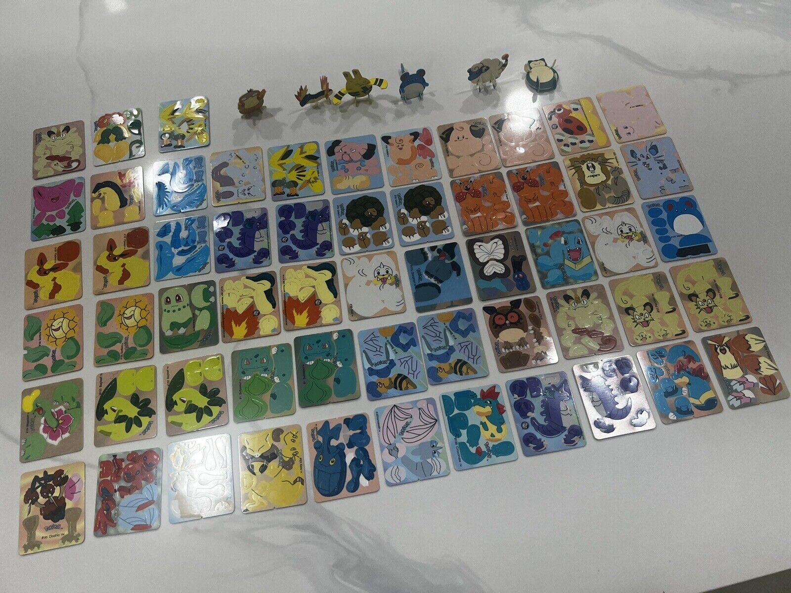 64 PieceCollectible Vintage Pokemon 3D Armable/ Constructible  Tazo/ Pong  Cards