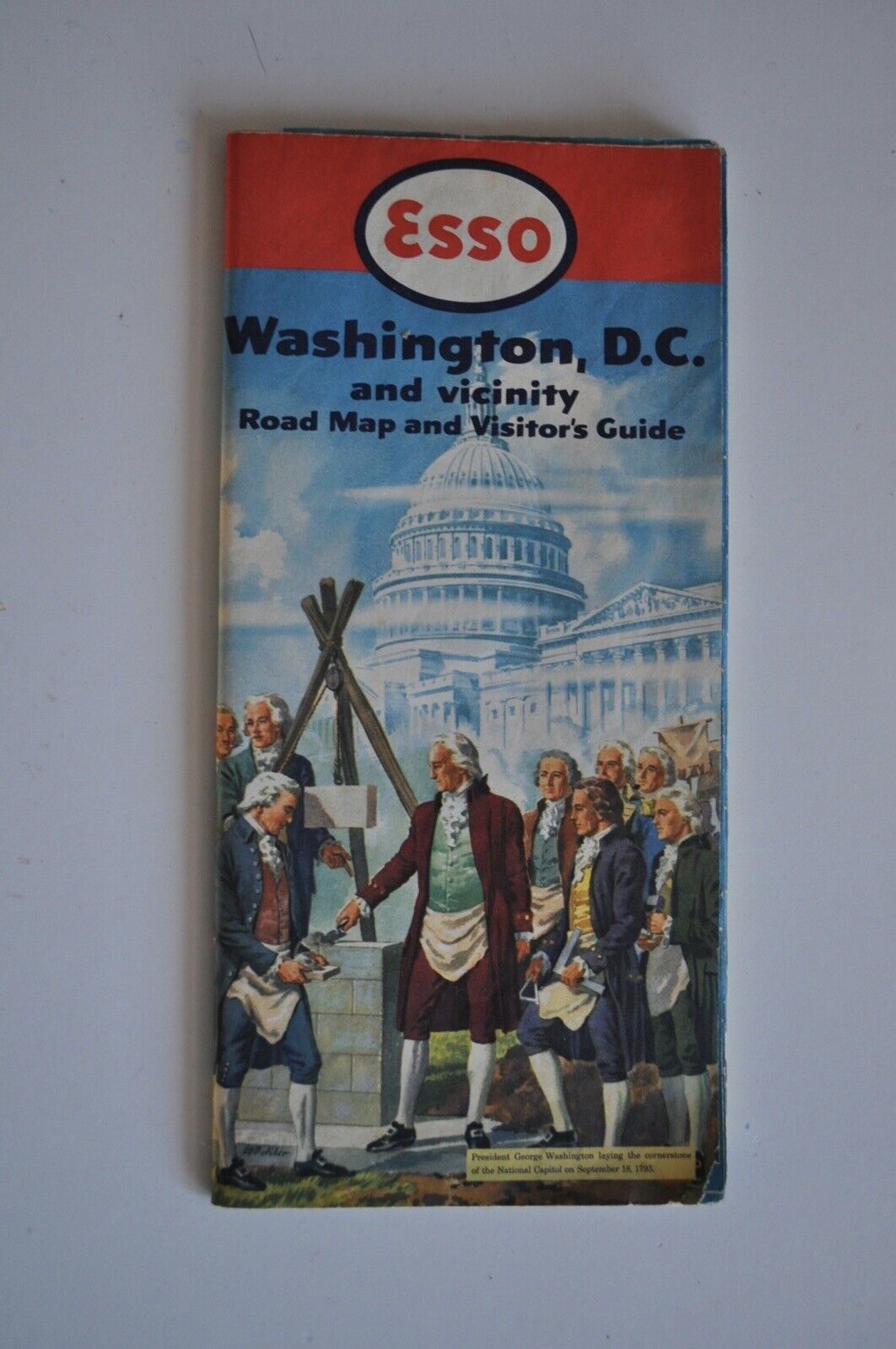 Vintage Esso Map Washington DC and Vicinity Road Map / Visitor’s Guide 1952