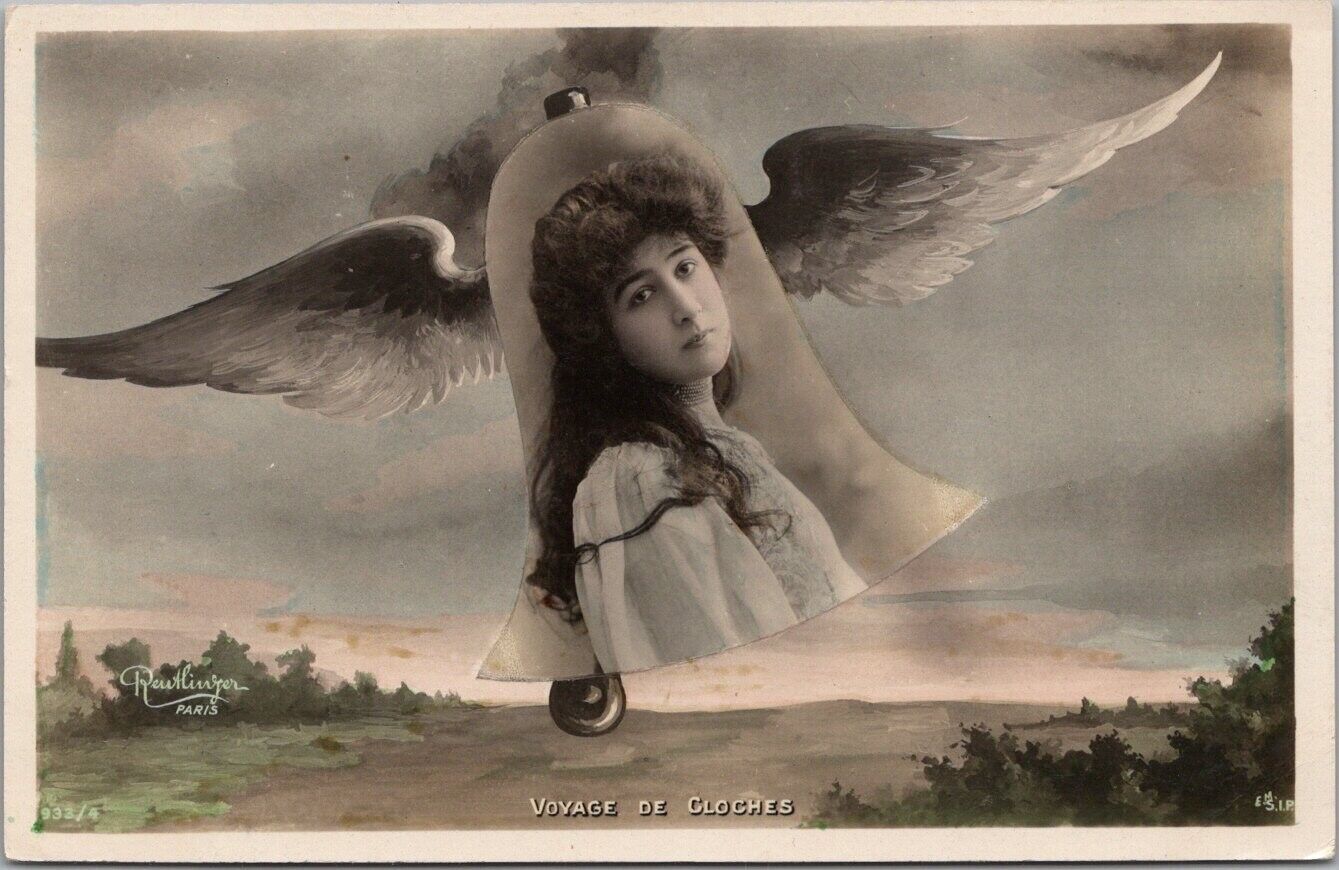 1906 French RPPC Photo Postcard Pretty Girl \