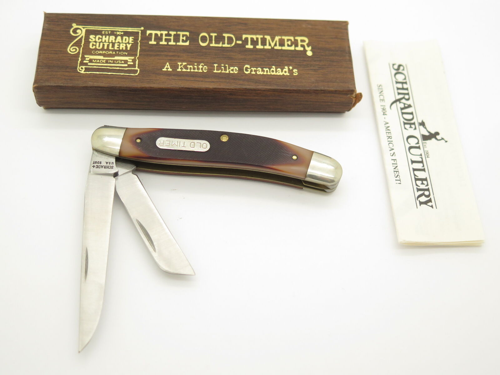 Vtg 1980s Schrade USA 93OT Wrangler Old Timer Folding 2 Blade Pocket Jack Knife