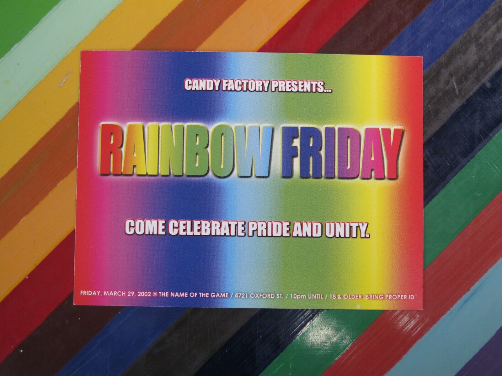 Vtg 1990s 2000s gay lesbian interest Flyer postcard - clubs events Philly, FL