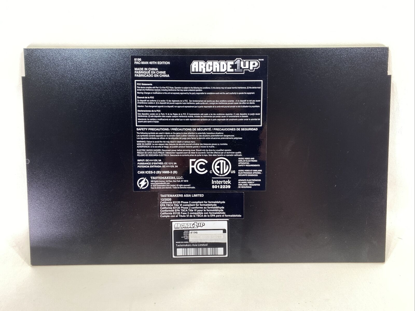 Arcade1up H Panel Pac-Man 40th Edition Brand New Serial Number Never Registered