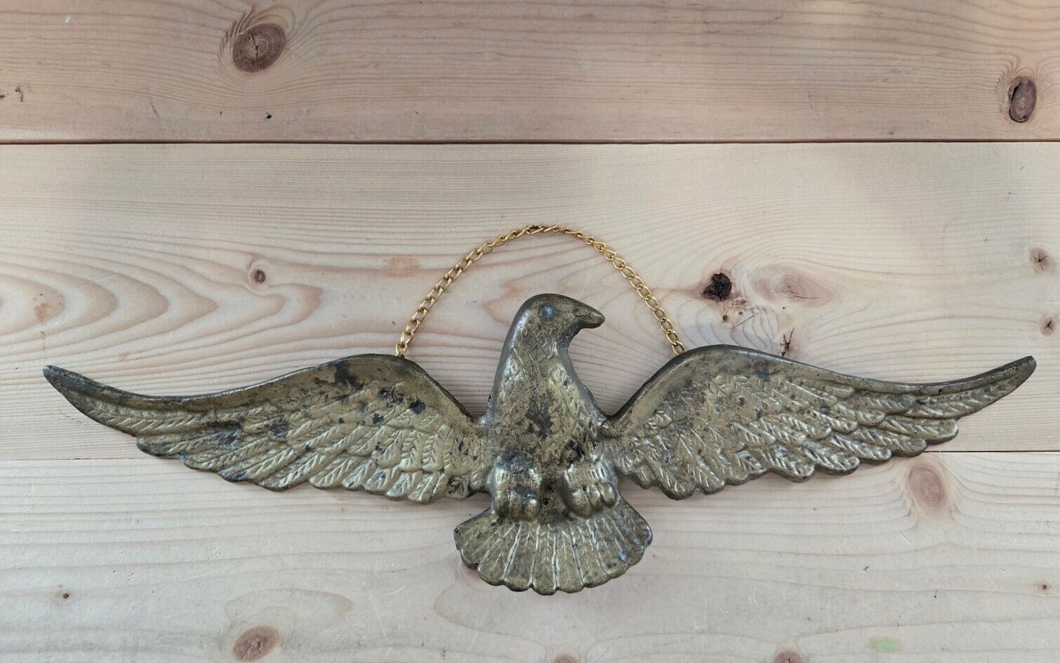 VTG Cast Iron American Eagle Heavy Wall Hanging 16 1/2\