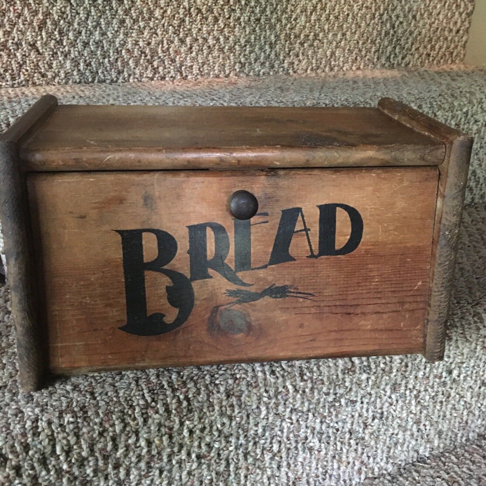 Vintage Wooden Bread Box Bin Country Farmhouse Rustic Americana