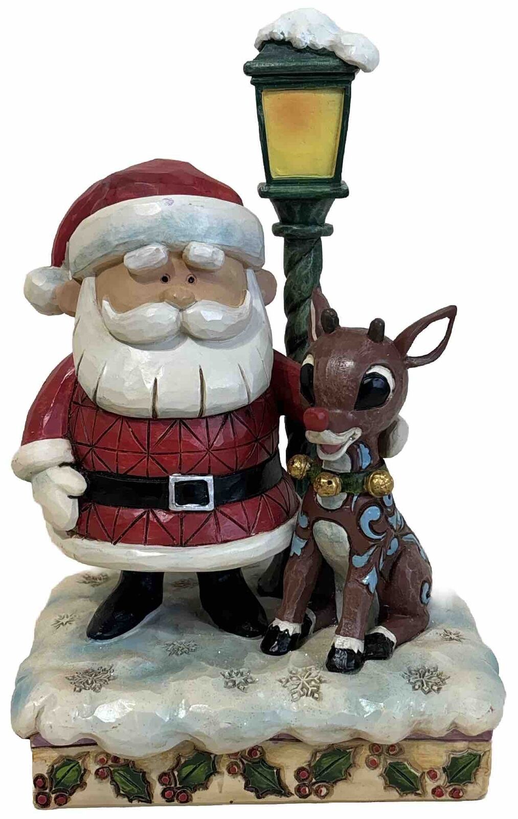 Jim Shore Traditions Rudolph & Santa Claus at Lamp Post 6009110 2021