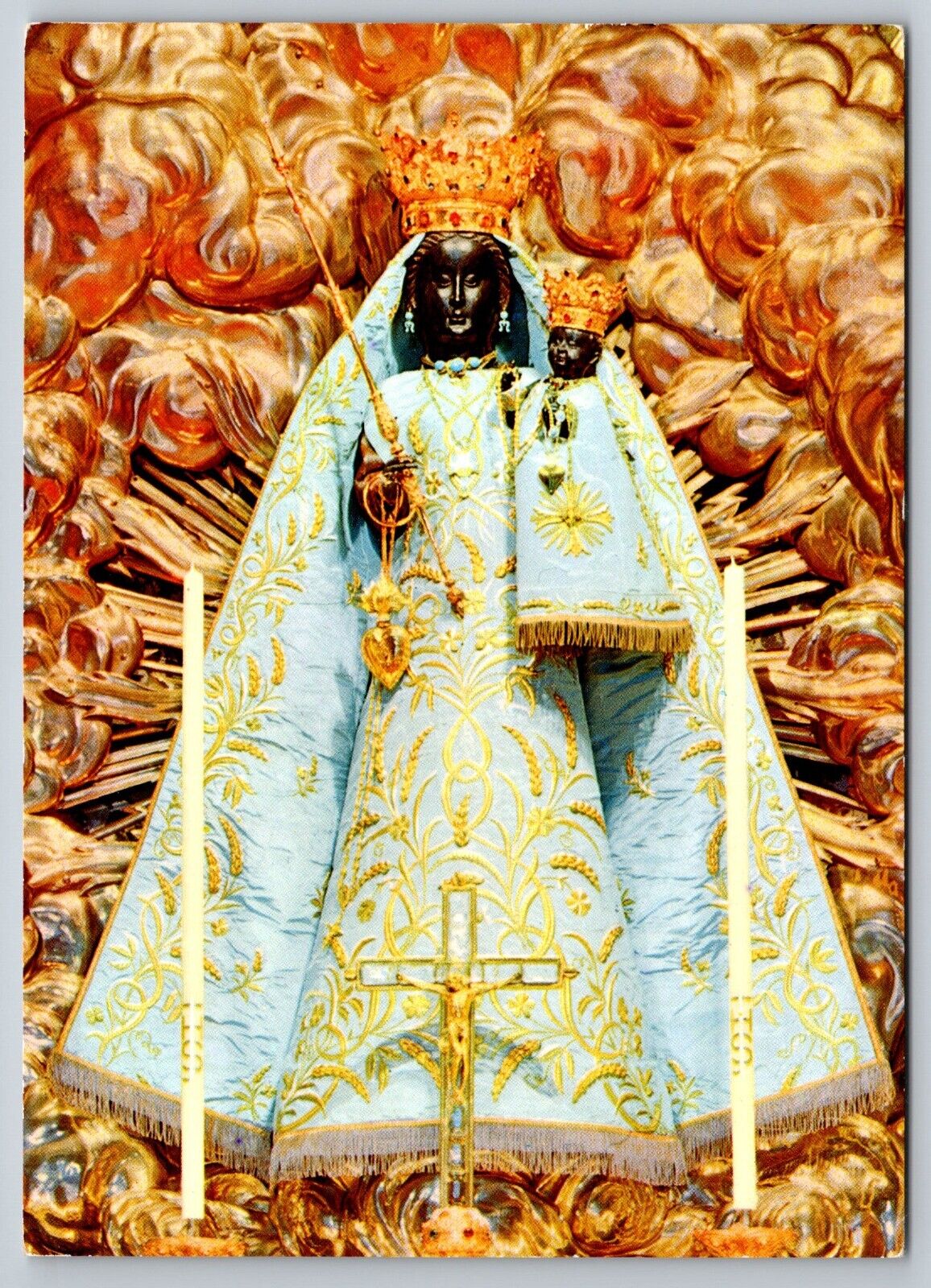 Postcard Art Sculpture Switzerland Madonna in the Chapel of Grace  3W