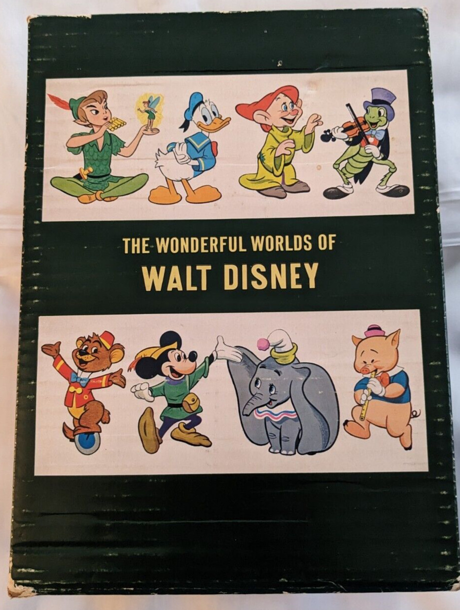 Vtg 1965 THE WONDERFUL WORLD of WALT DISNEY Hard Cover Books BOXED SET (4)