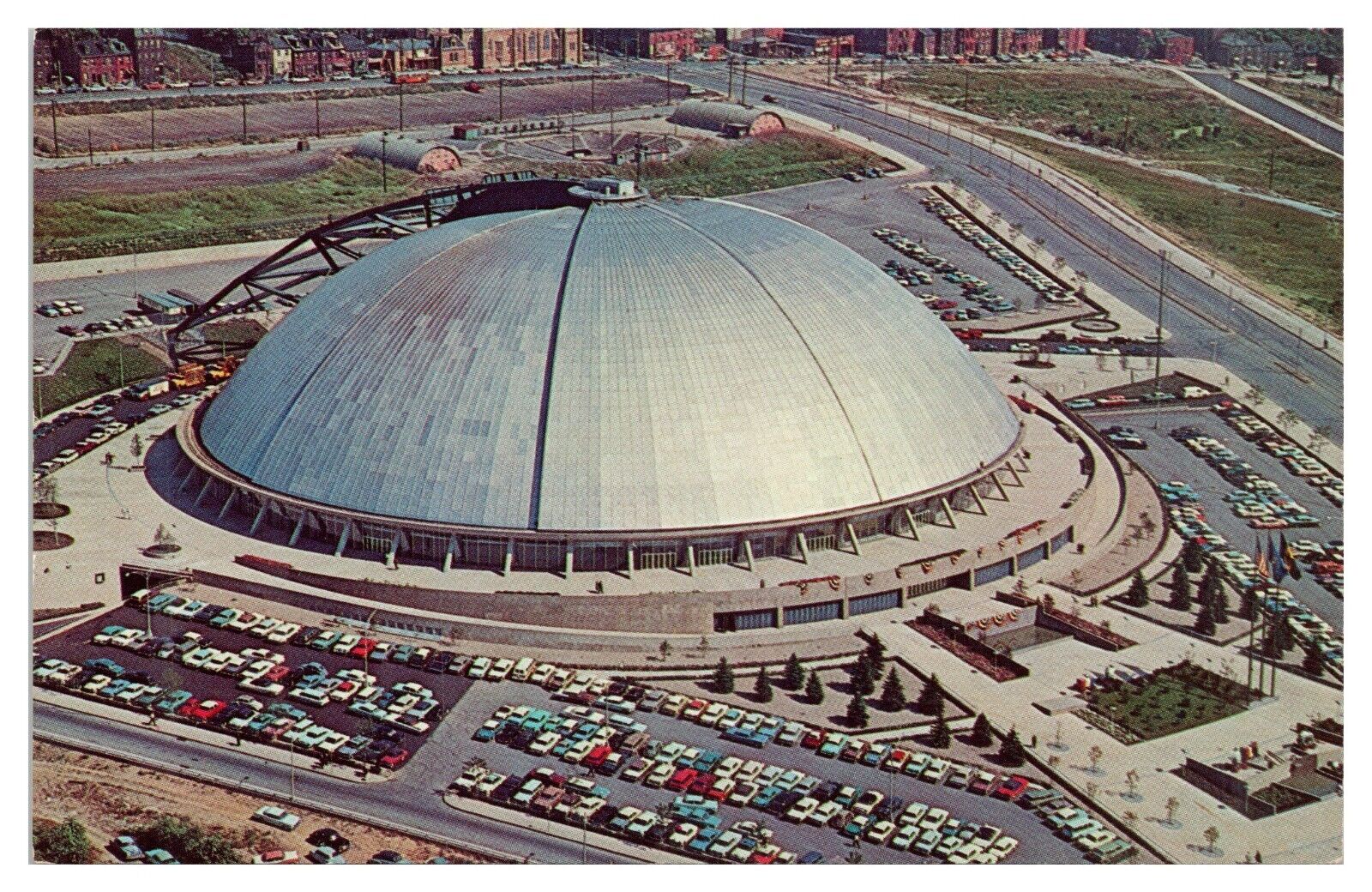 Vintage Public Auditorium Pittsburgh PA Postcard Aerial View Unposted Chrome
