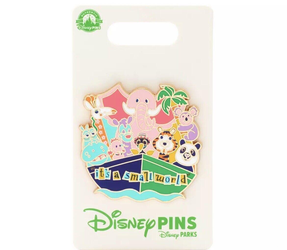 Disney Parks It\'s A Small World Ride Animals Boat Attraction Trading Pin - NEW