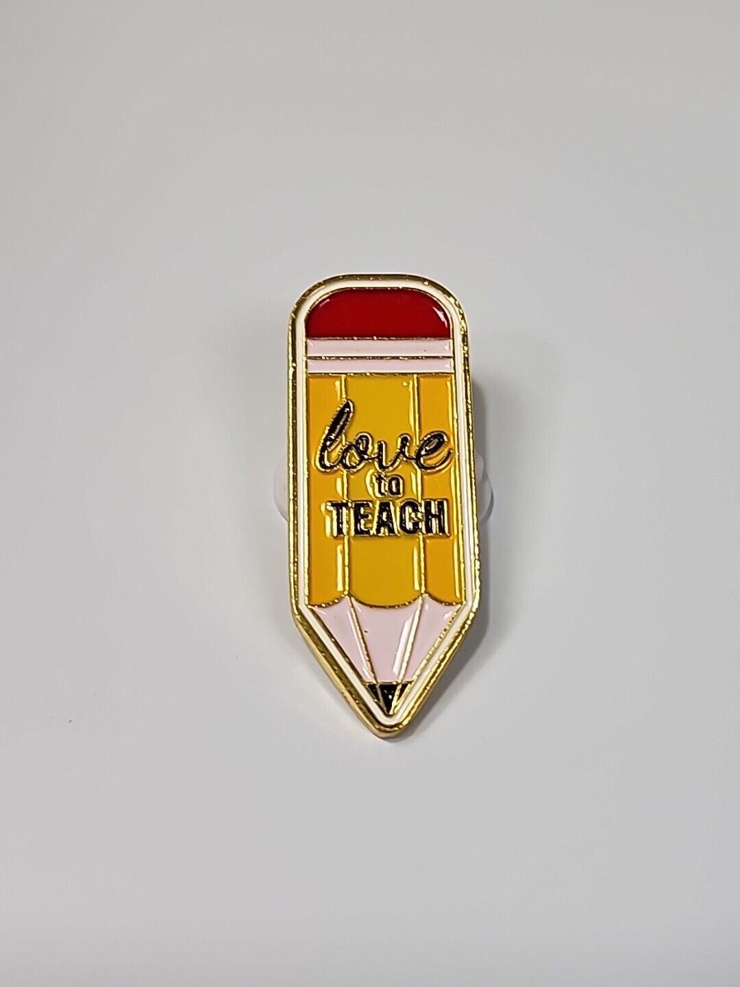 Love To Teach Yellow Pencil Lapel Pin