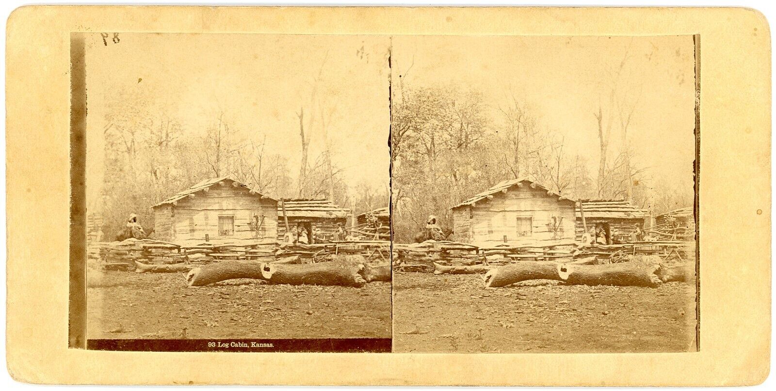 KANSAS SV - Log Cabin - 1890s RARE