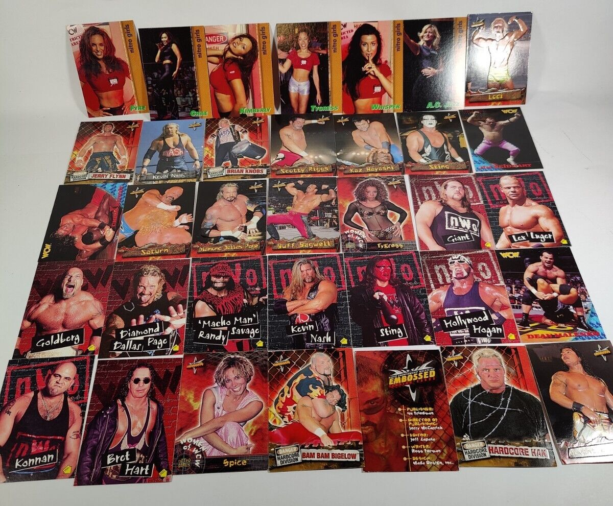 1998-99 WCW Lot Of 83 Trading Cards Wrestling Hogan Sting Vtg Used See Pictures