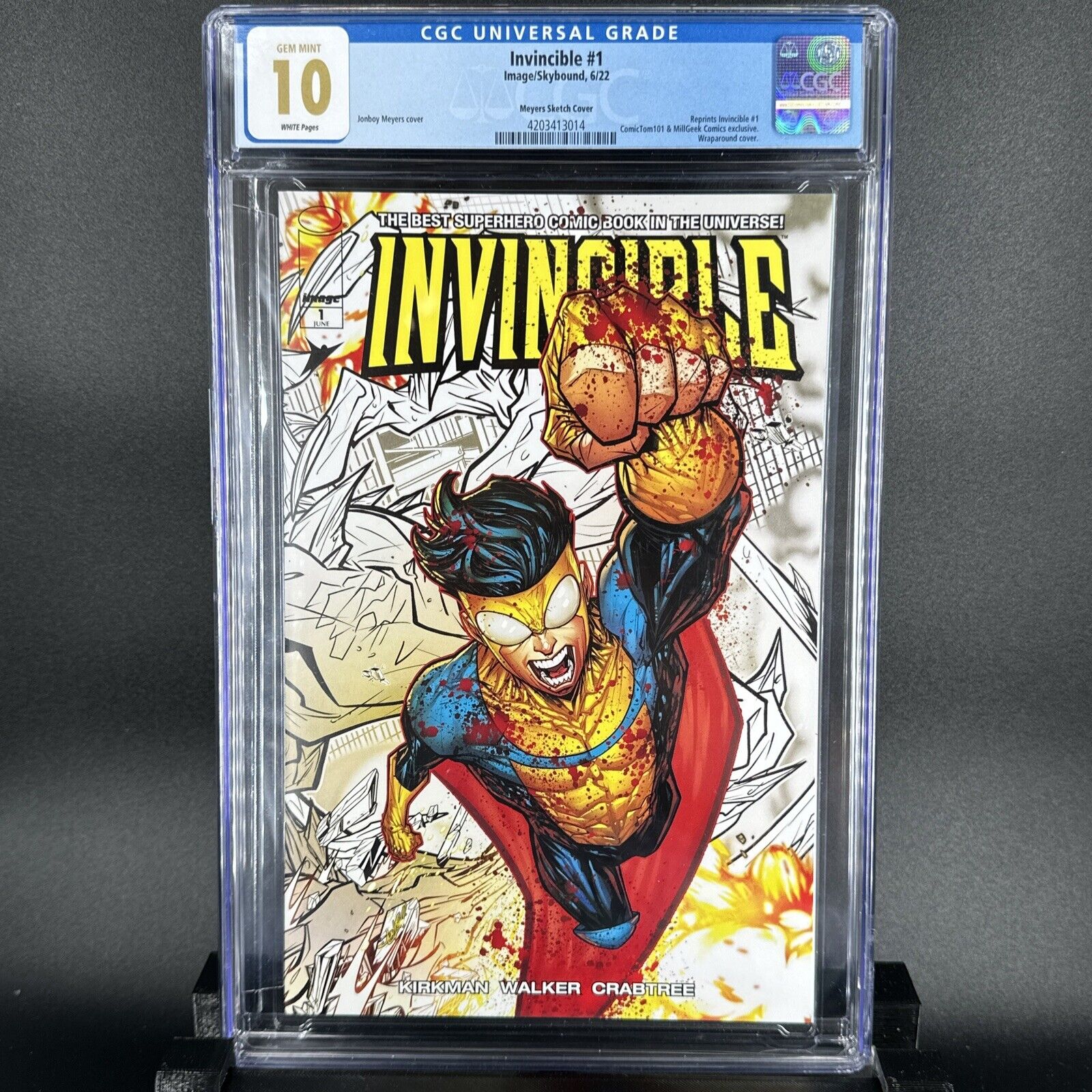 Invincible #1 CGC 10 Gem Mint 💎 ComicTom TRADE Splash Color Meyers Variant 💫