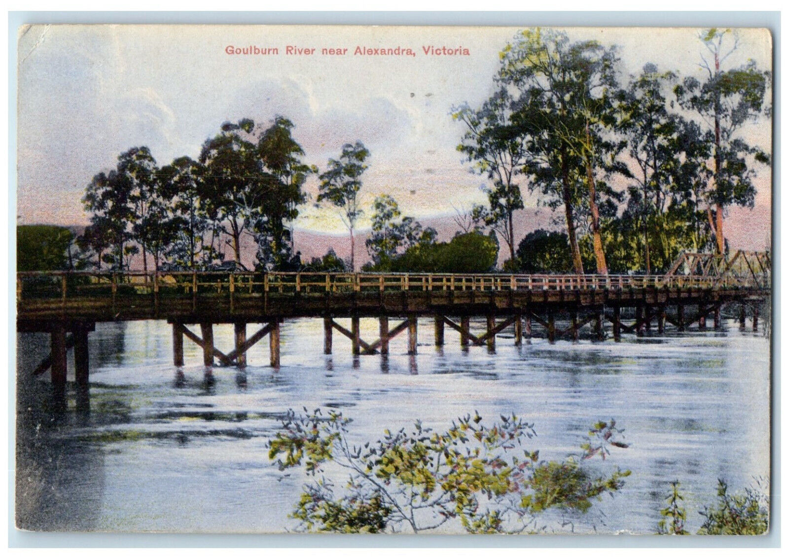 1908 Goulburn River Near Alexandra Victoria Australia Antique Posted Postcard