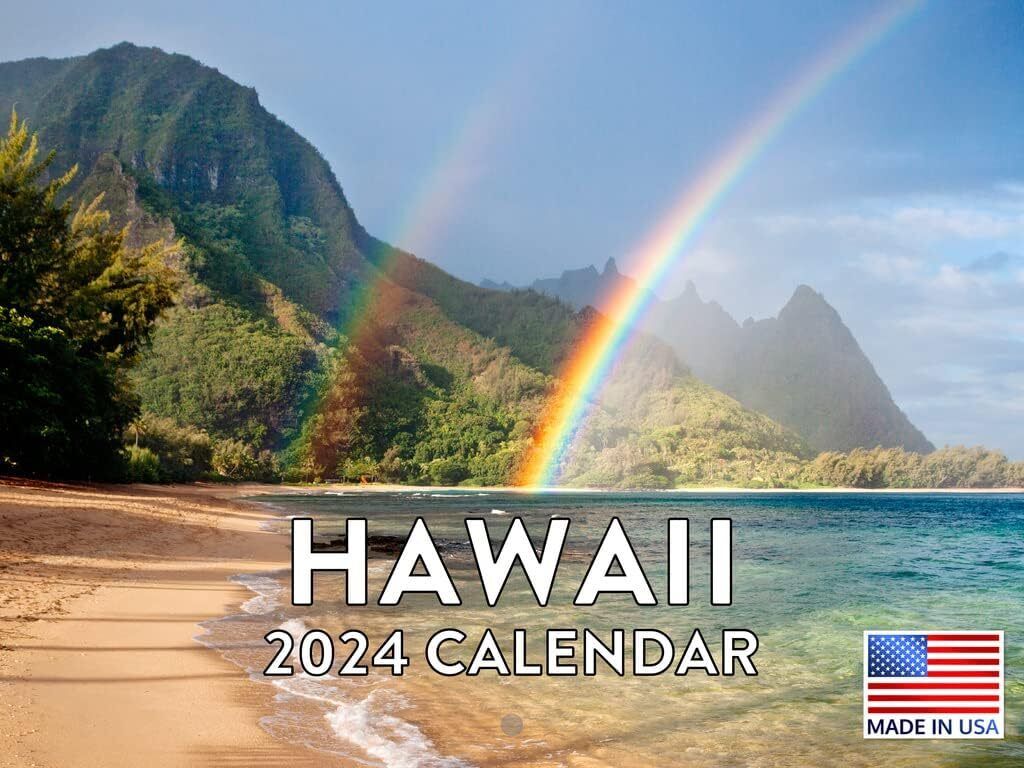 Hawaii Calendar 2024 Wall Monthly Tropical Beach Wall Calander Kauai Maui
