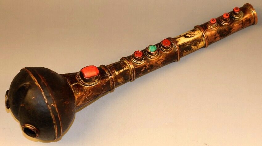 Wonderful Rare Tibetan 19th Century Old Antique Buddhism Kangling Trumpet Horn