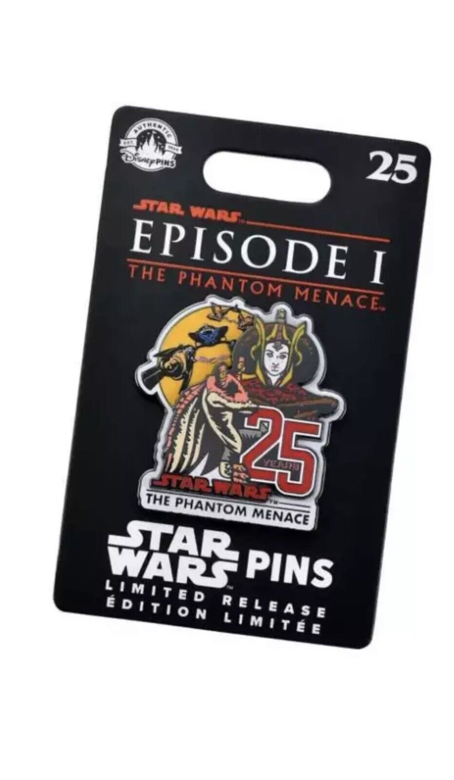 Disney Parks 2024 Star Wars Phantom Menace 25th Anniversary Padme Jar Jar Pin