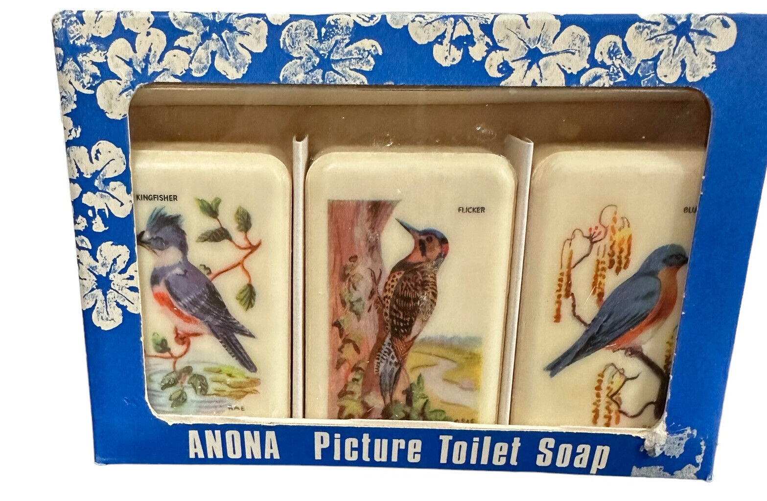 Vintage Anona Birds Picture Toilet Soap Bars By British Legion Industries