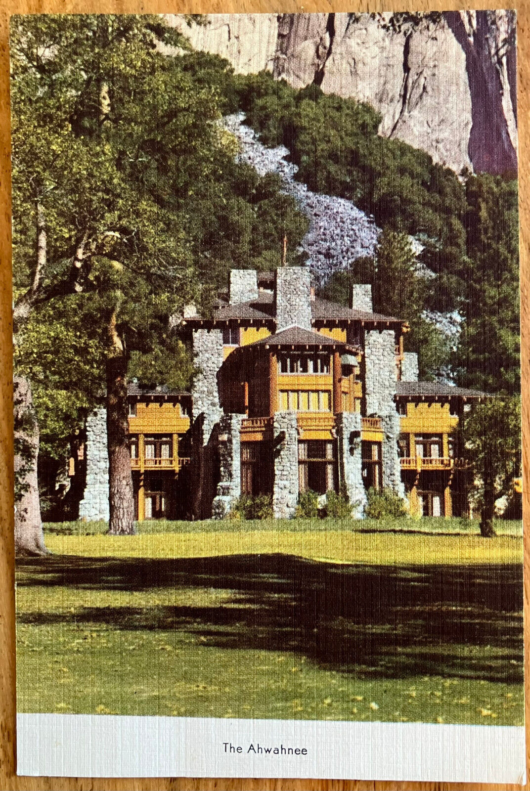 The Ahwahnee Hotel Linen Yosemite CA Vintage Postcard