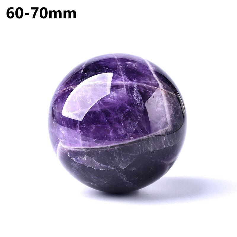 Natural Dreamy Amethyst Quartz Sphere Crystal Ball Reiki Healing Stone 45-70mm