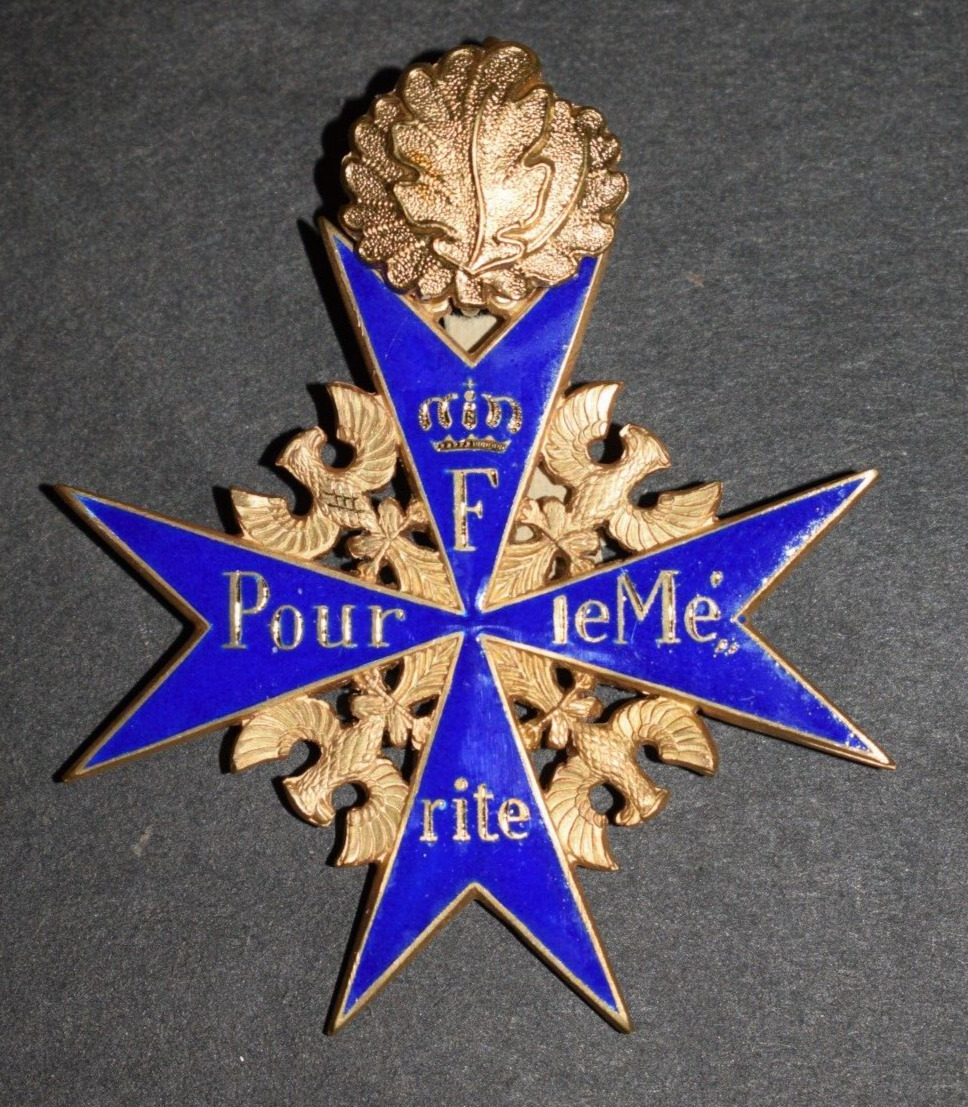 WW1 German Prussian Pour Le Merite cross, Dark Blue, BEAUTIFUL SILVER PIECE RARE