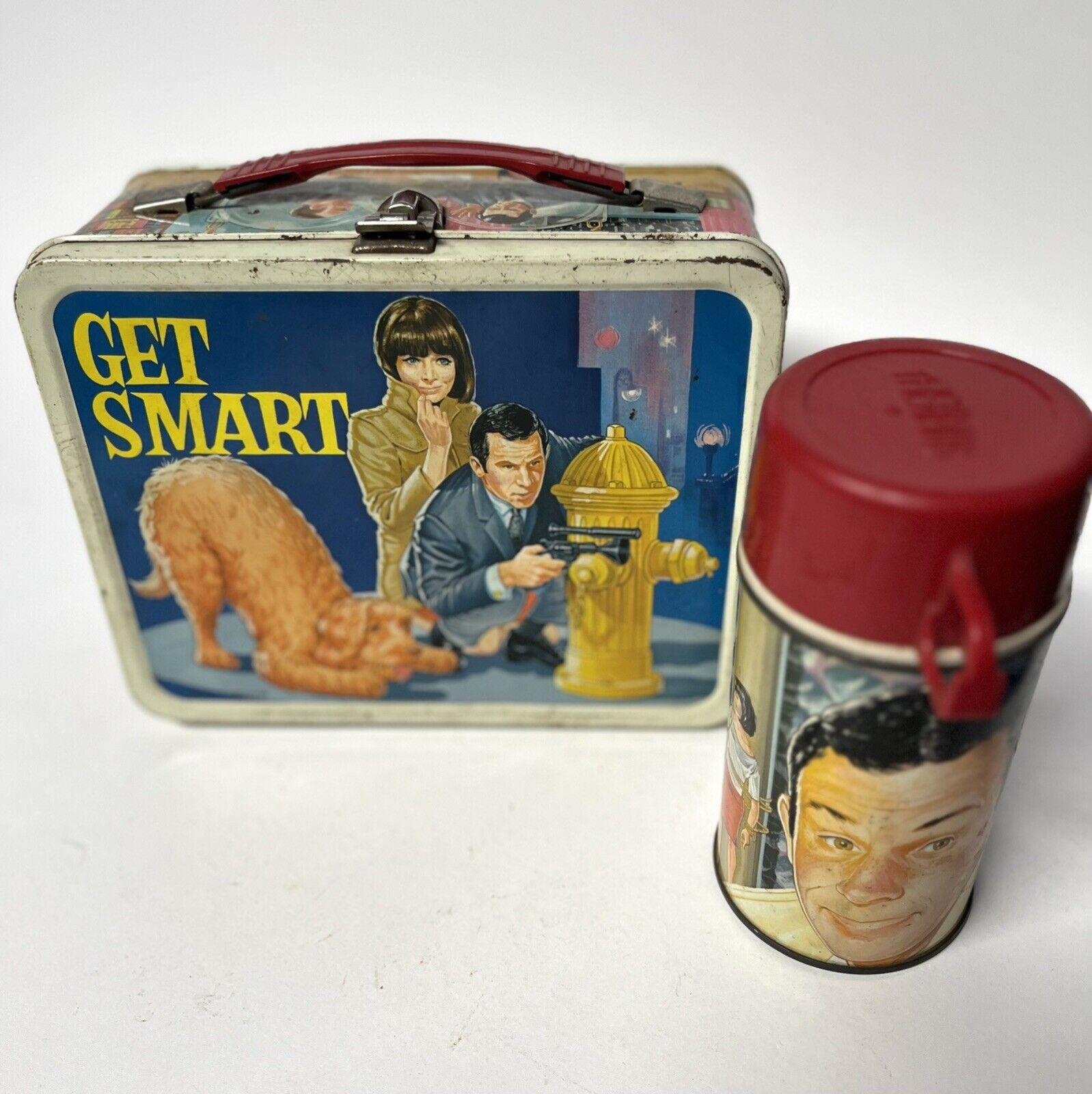 Vintage Get Smart 1966 Metal Lunchbox With Thermos Maxwell Smart