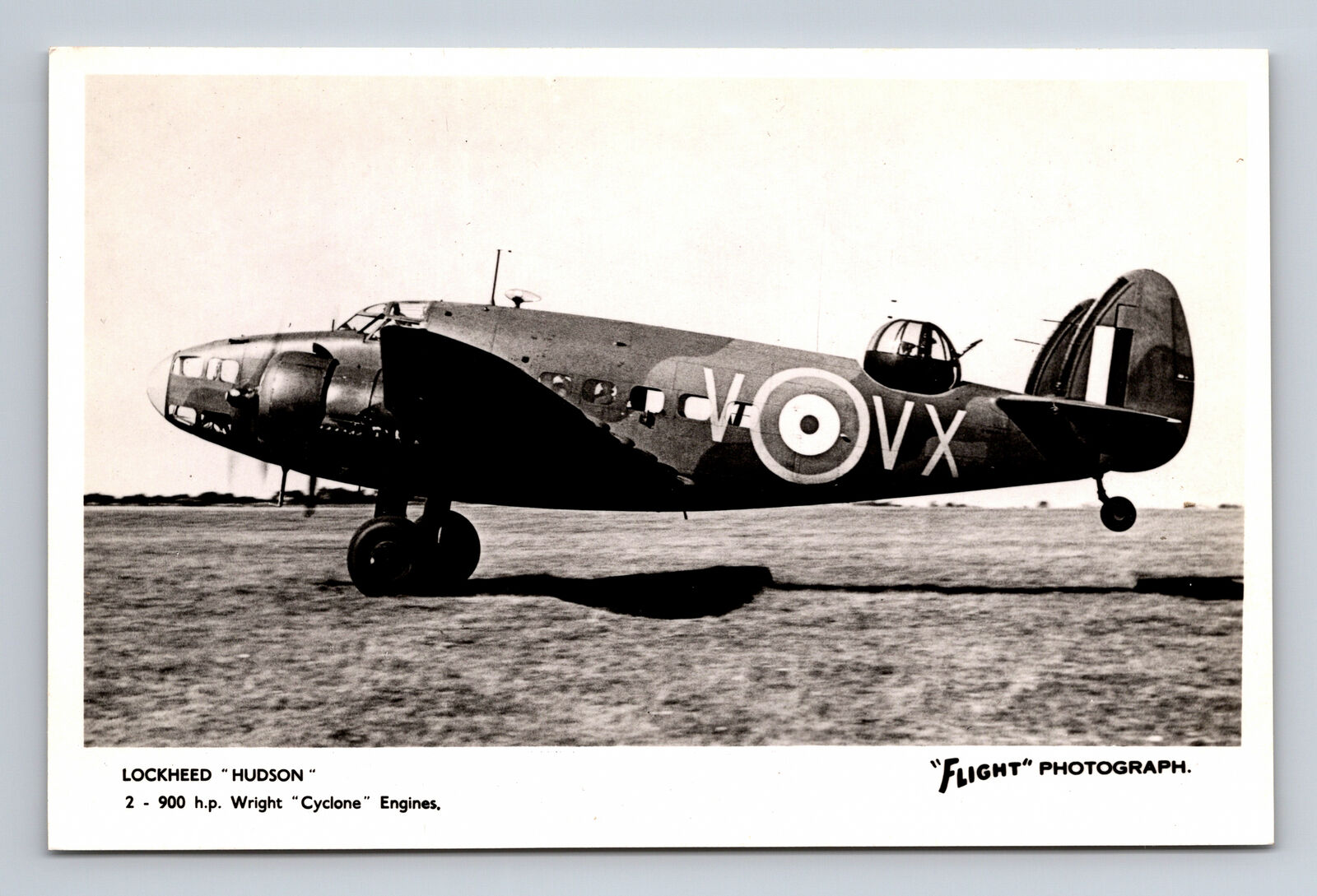 RPPC RAF Lockheed Hudson Bomber Recon Aircraft FLIGHT Photograph Postcard