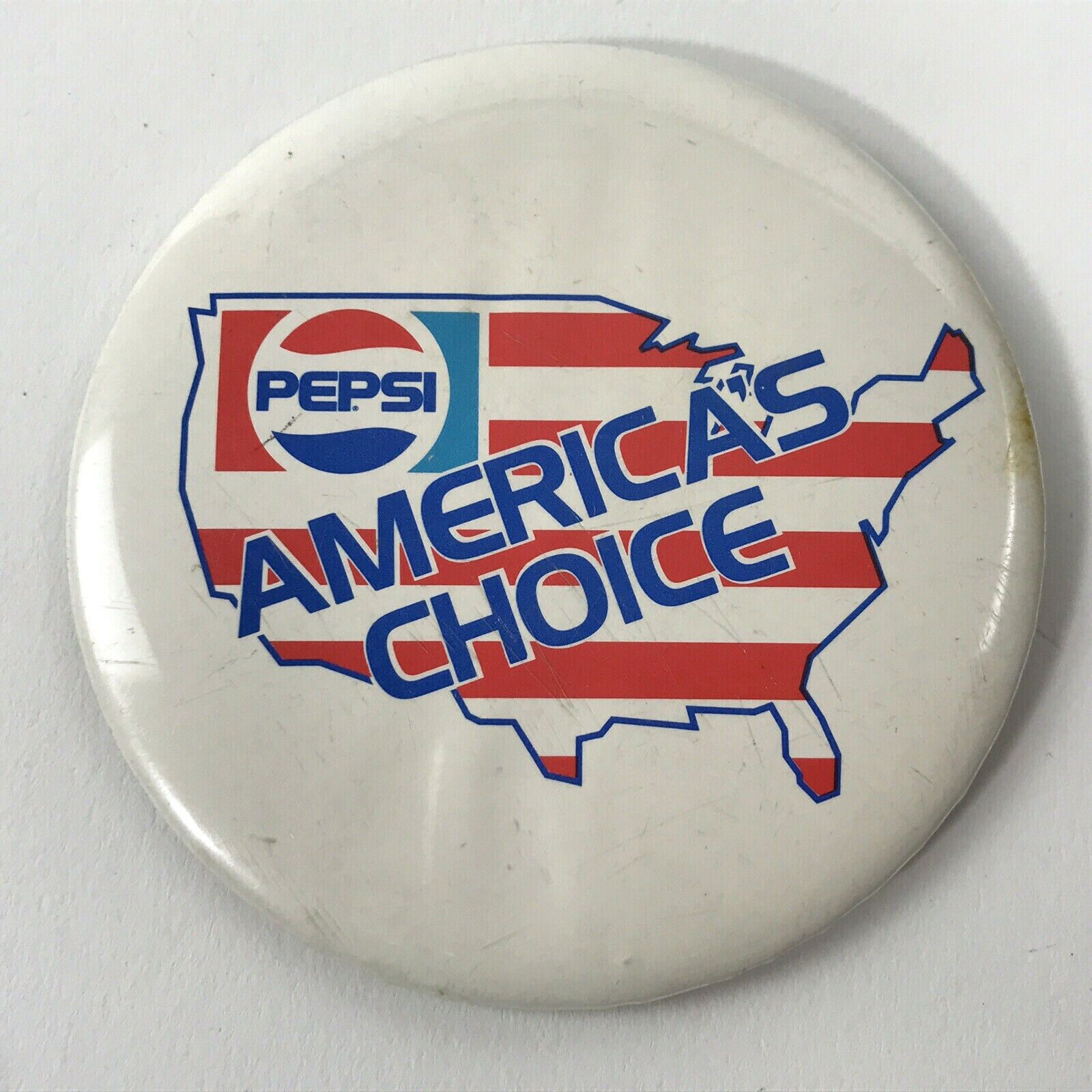 Vintage 1980\'s Pepsi Large Pinback Button America\'s Choice 3\