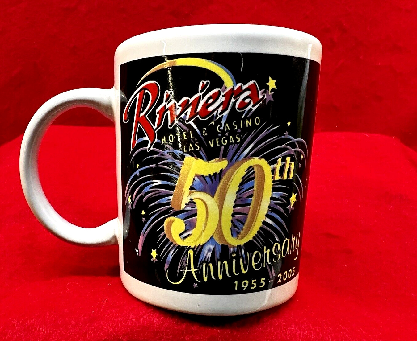 *MINT Vintage Riviera Mug Hotel Casino Las Vegas 50th Anniversary 55-05 Cup, T13