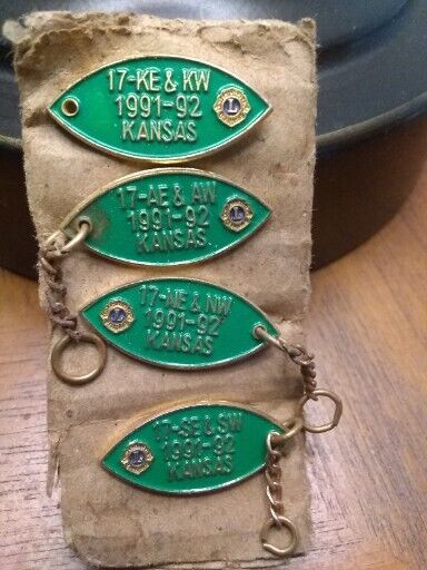 4-Rare Vintage Lions Club Football 17SE-SW  Kansas Vest Pin