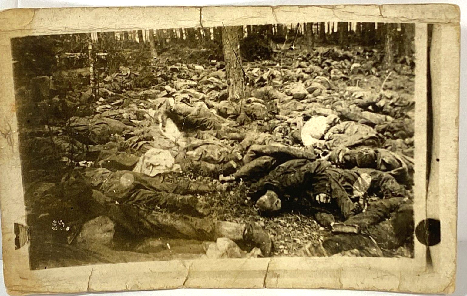 WWI Dead Military Men Grave Carnage Scene War Battle Aftermath Death RPPC c1919