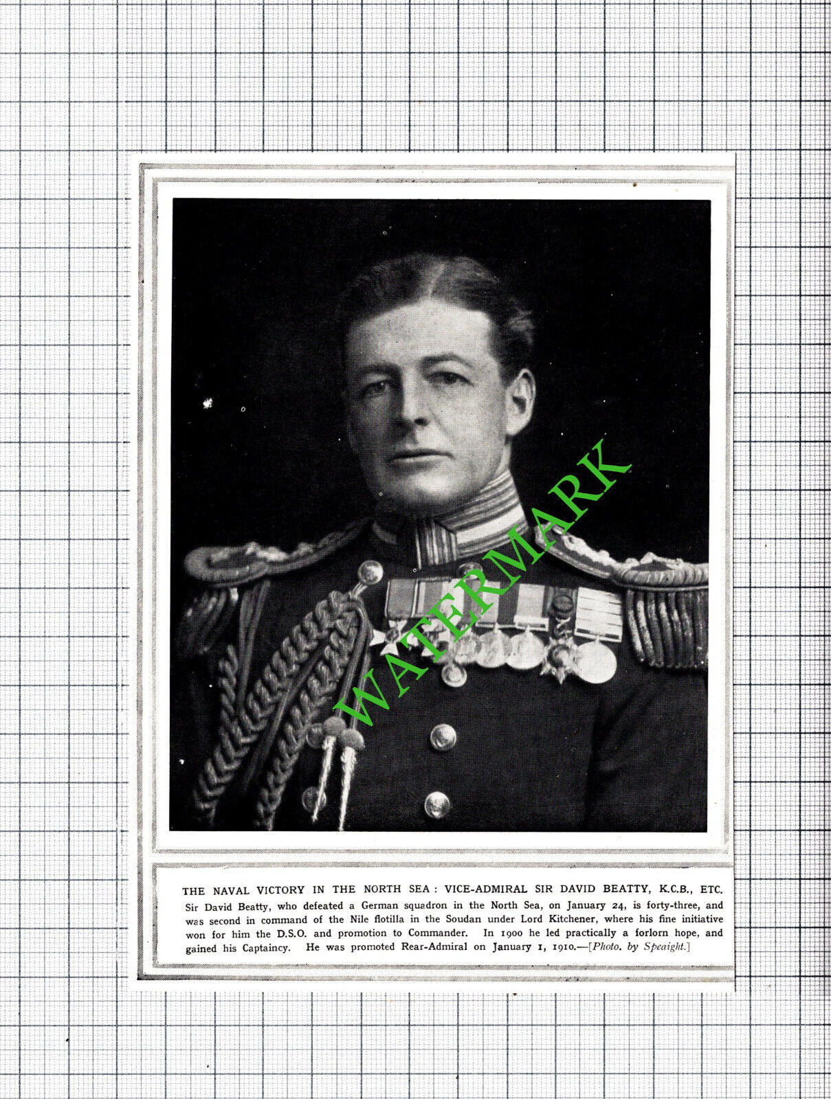 Vice Admiral Sir David Beatty - 1915 Cutting