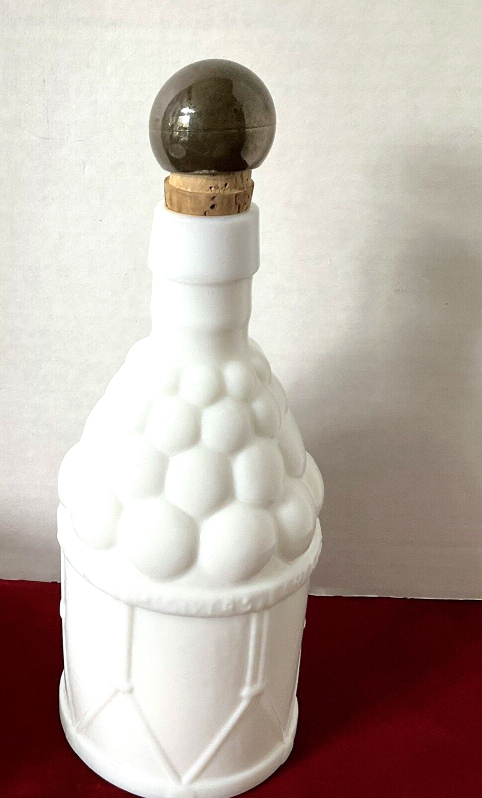 McGivers American Army Bitters Bottle Wheaton NJ Milk Glass Grape Pattern White