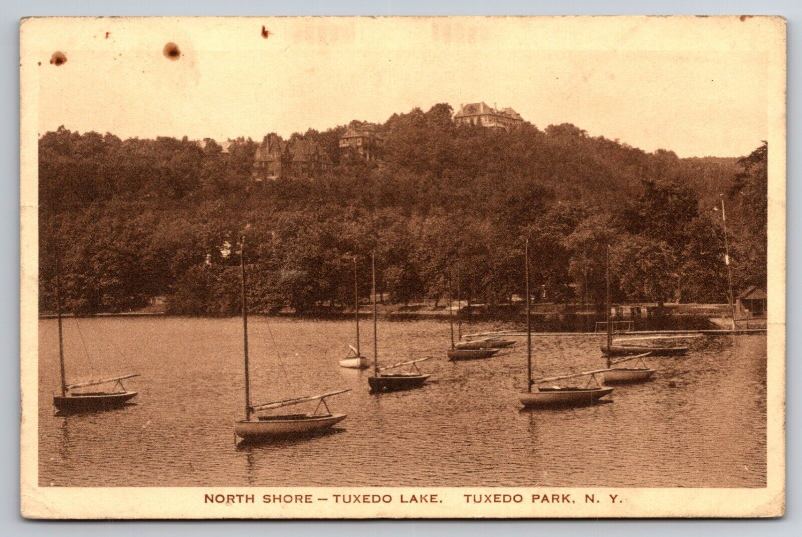 North Shore Tuxedo Lake Tuxedo Park New York NY Albertype Co. 1923 Postcard