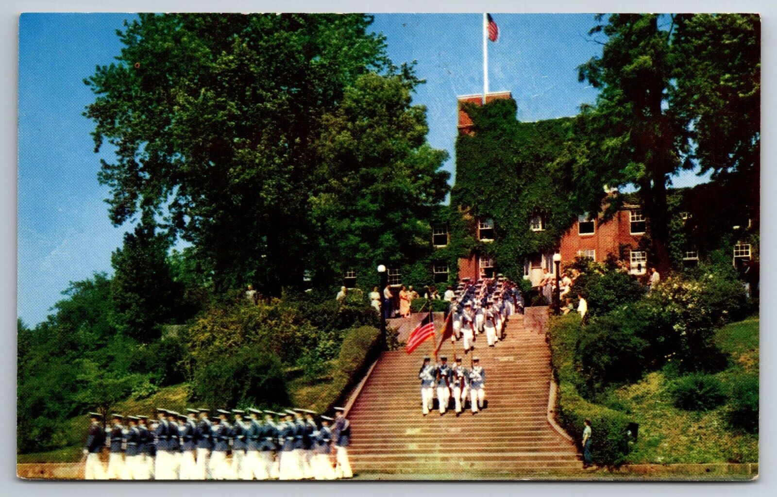 Vintage Postcard VT Waynesboro Fishburne Military School Chrome -12977