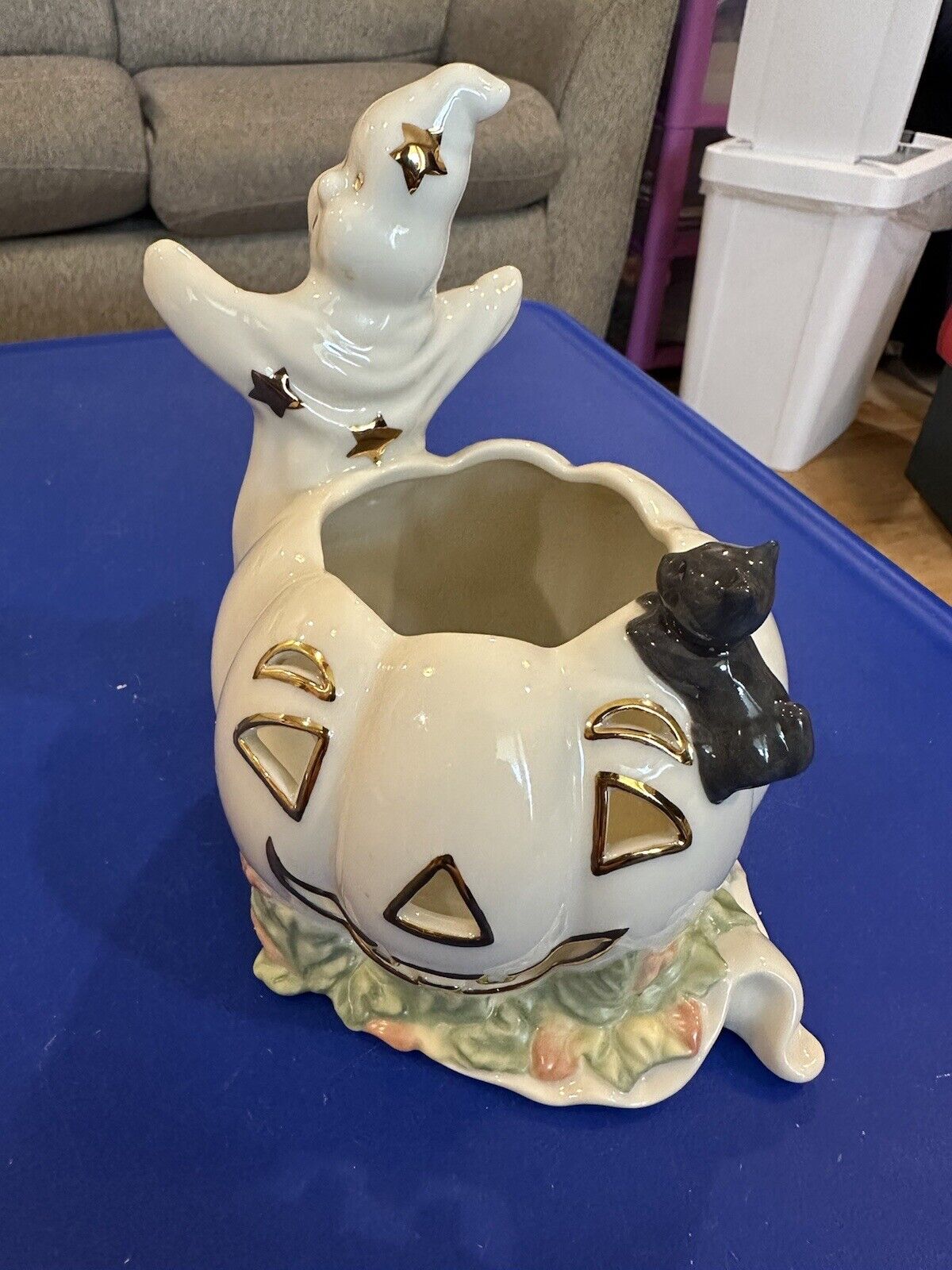 Lenox Occasions Ghost with Pumpkin and Cat Votive