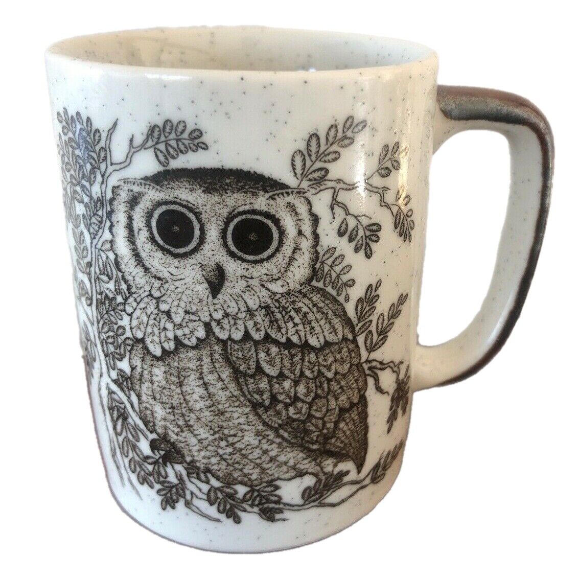 Vintage Perched Owl Mug 70\'s Retro Coffee Cup 
