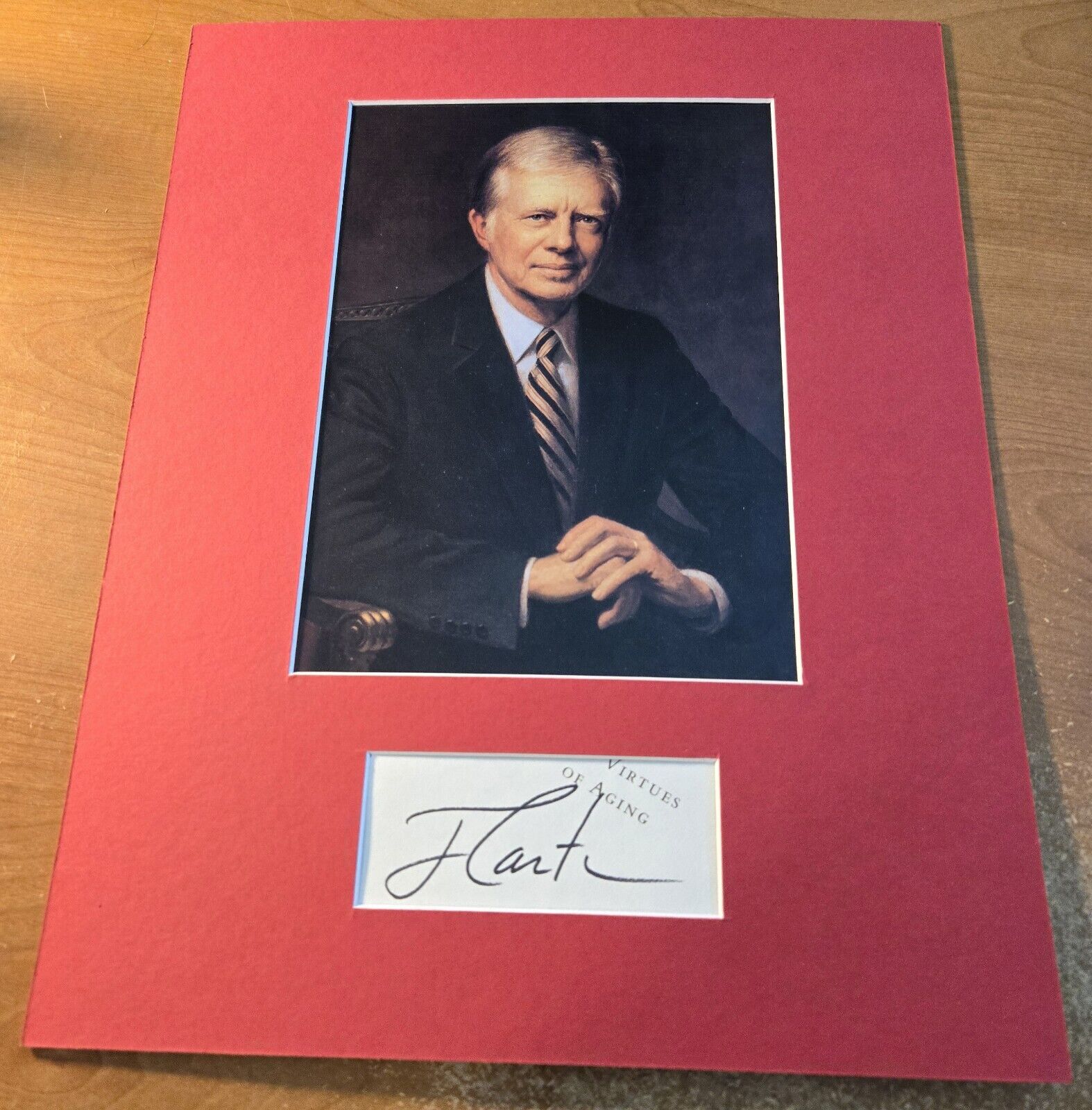 President Jimmy Carter Authentic Hand Signed Autograph w/Photo Display - Matted