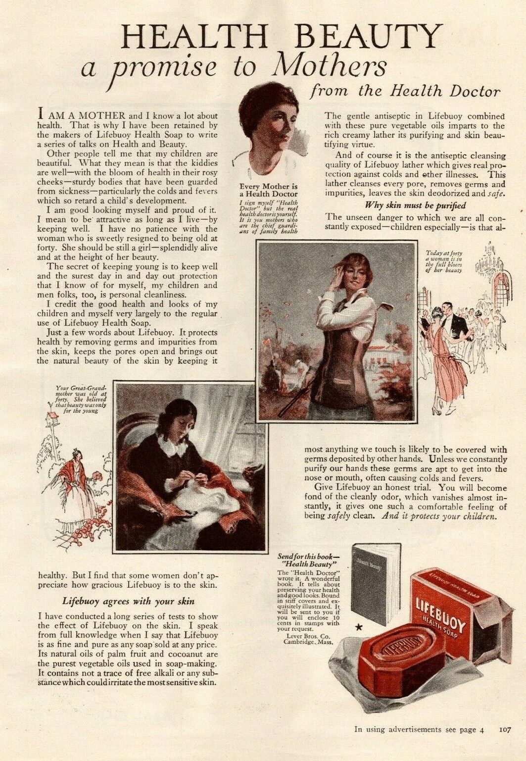 1924 Lifebuoy Soap Vintage Print Ad Health Beauty A Promise To Mothers 