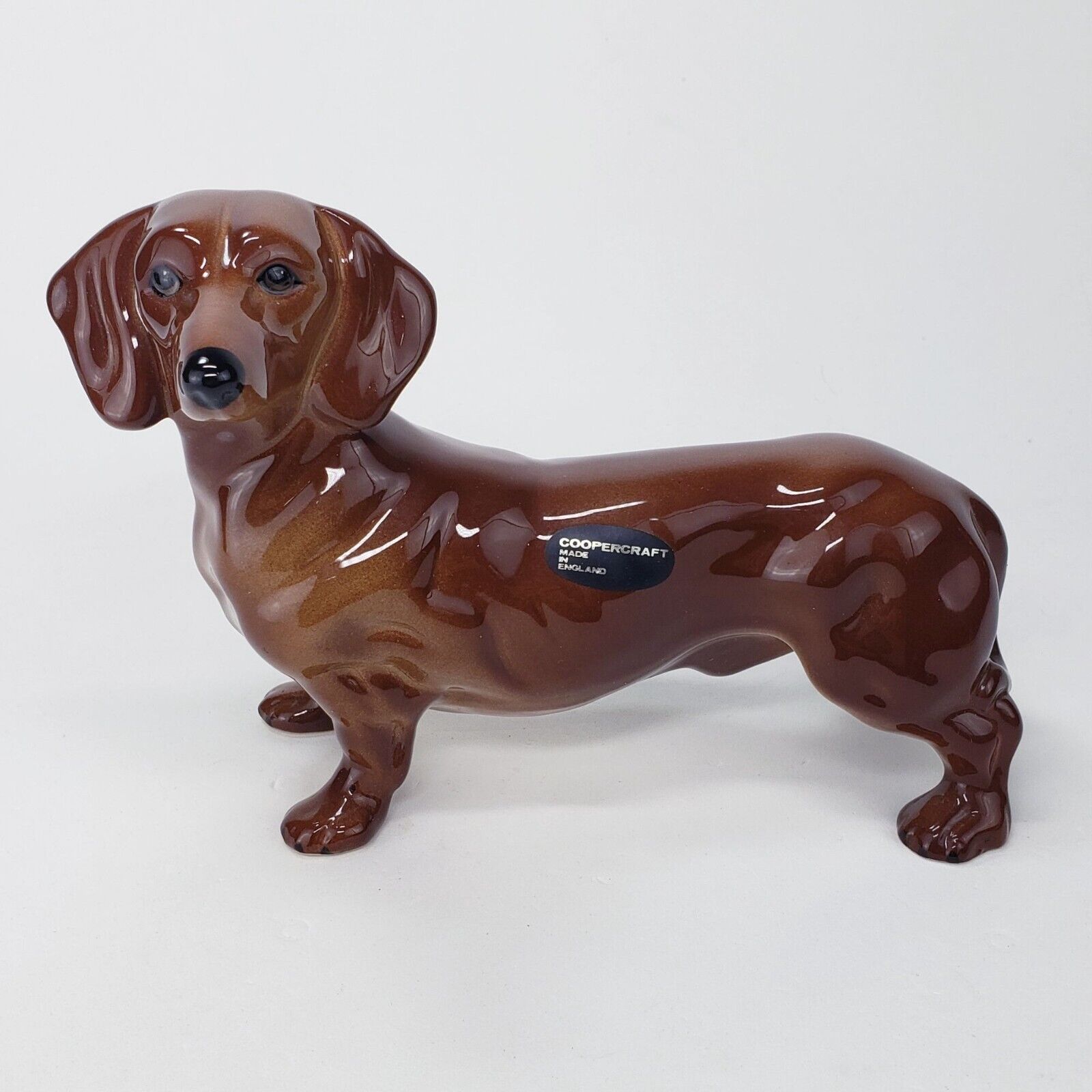 Vintage Dachshund by Coopercraft Brown Ceramic Weiner Dog made in England