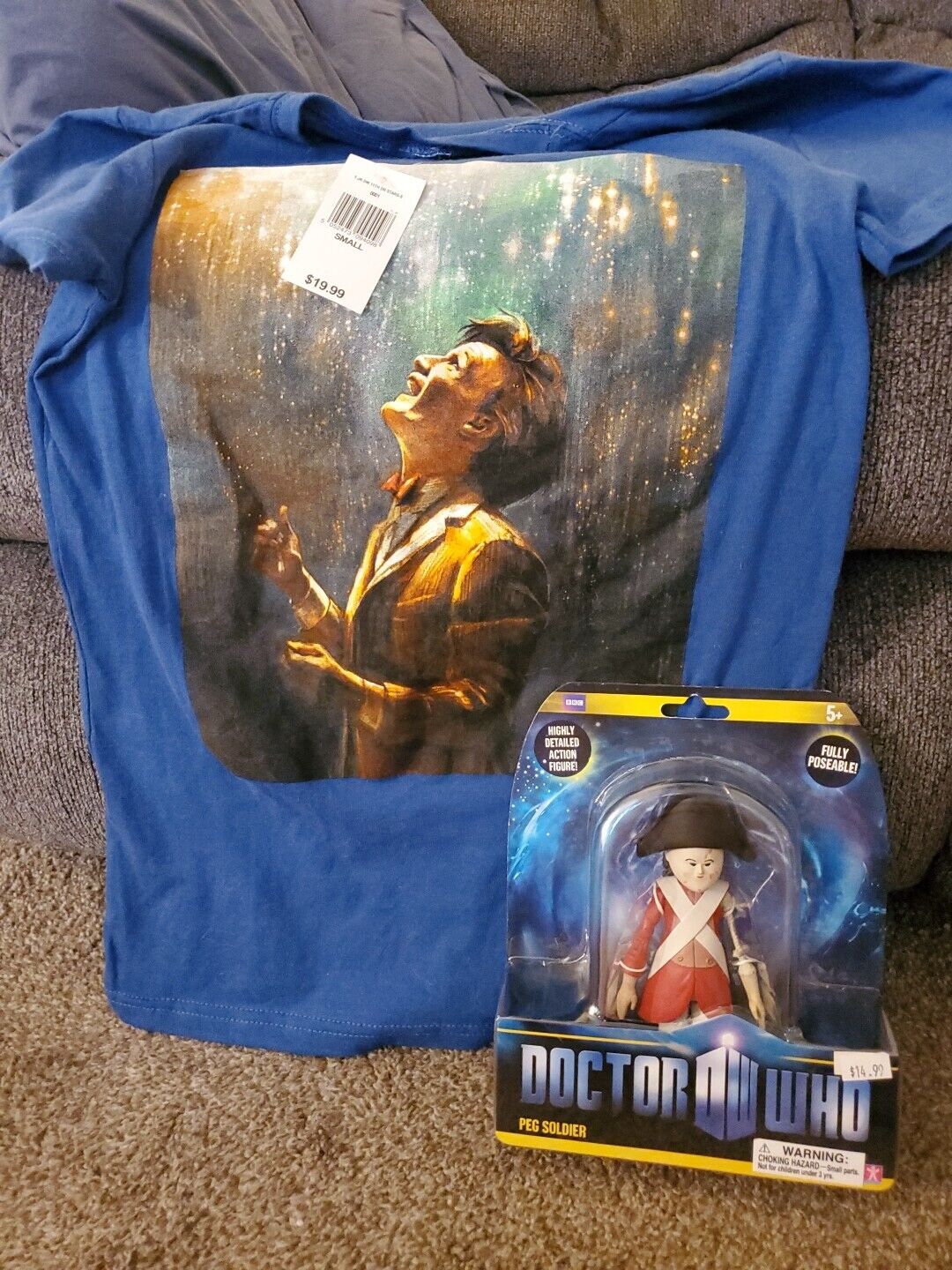 DOCTOR WHO BUNDLE 11th DR Shirt LS New With Tags and Peg Soldier 