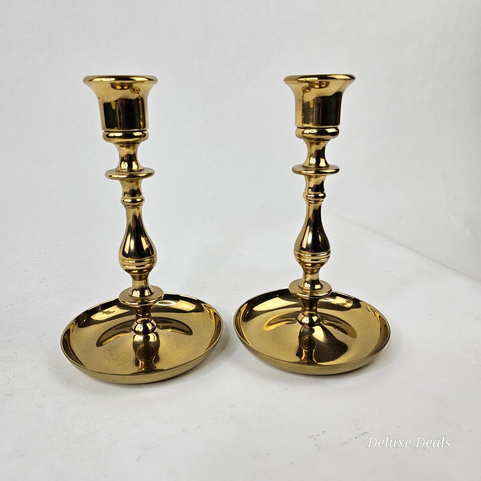 Vintage Pair of Brass Candlesticks, Approx. 6\